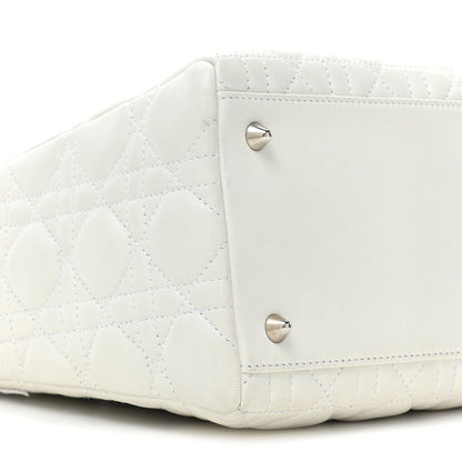 Christian Dior Lambskin Cannage Medium Lady Dior White 9 of 13