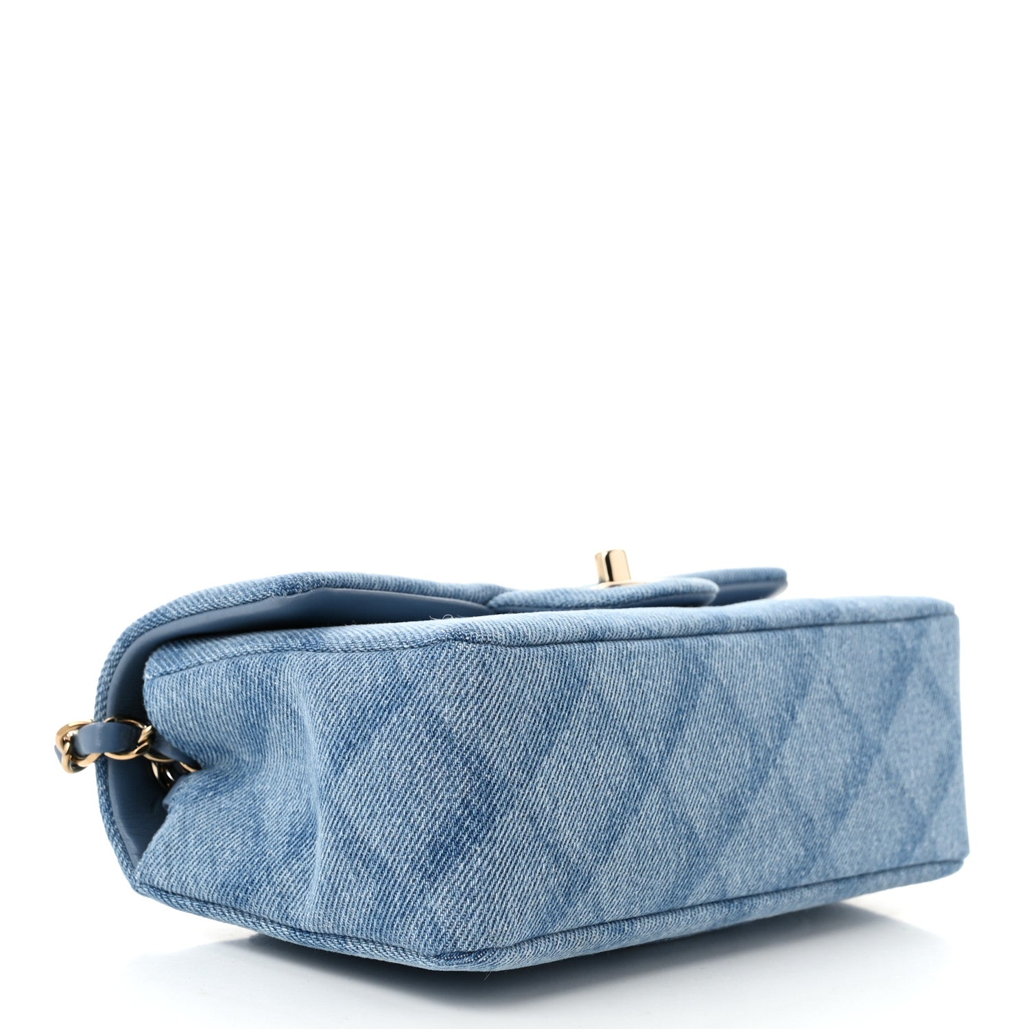 Chanel Printed Denim Quilted Mini Rectangular Flap Light Blue 4 of 11