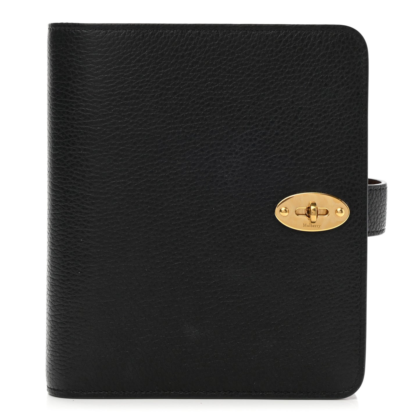 Natural Grain Calfskin Postman's Lock Agenda Black