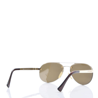 Fendi Metal Aviator Sunglasses FS230 New Gold Brown 4 of 6
