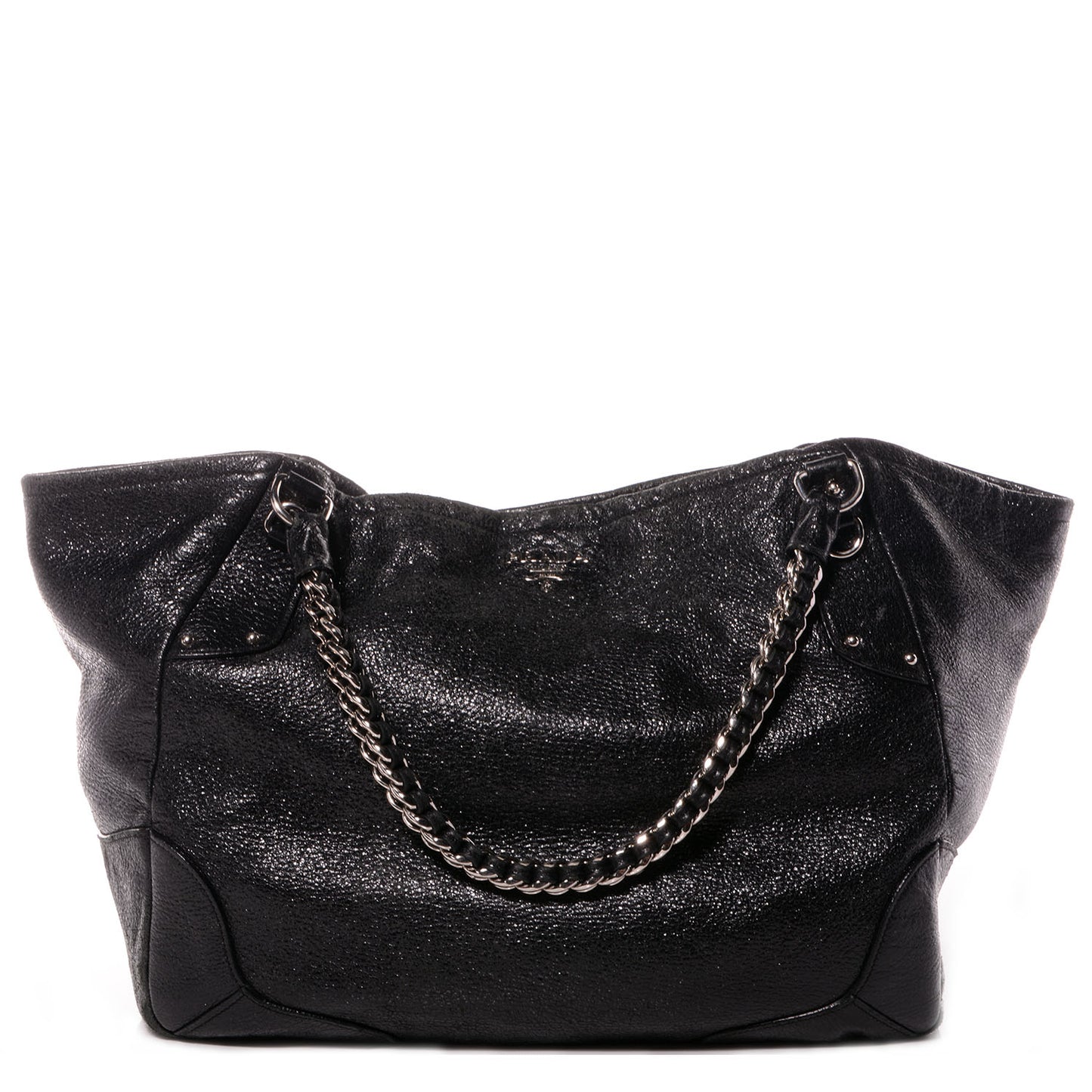 Cervo Lux Chain Shoulder Bag Nero Black