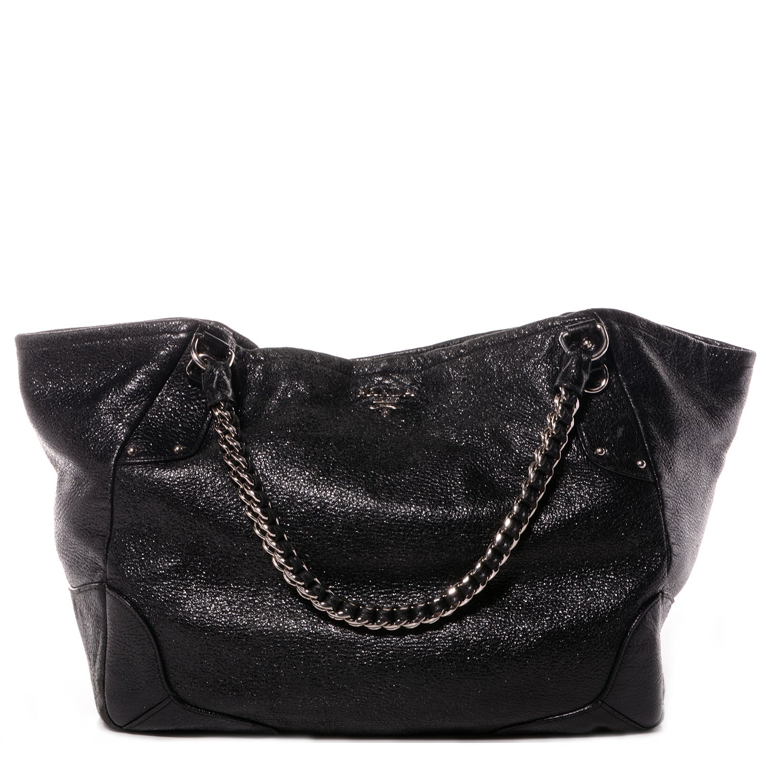 Prada Cervo Lux Chain Shoulder Bag Nero Black 1 of 12