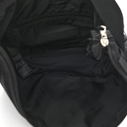 Balenciaga Recycled Sport Nylon Logo Embroidered Large Wheel Sling Bag Black White 5 of 10