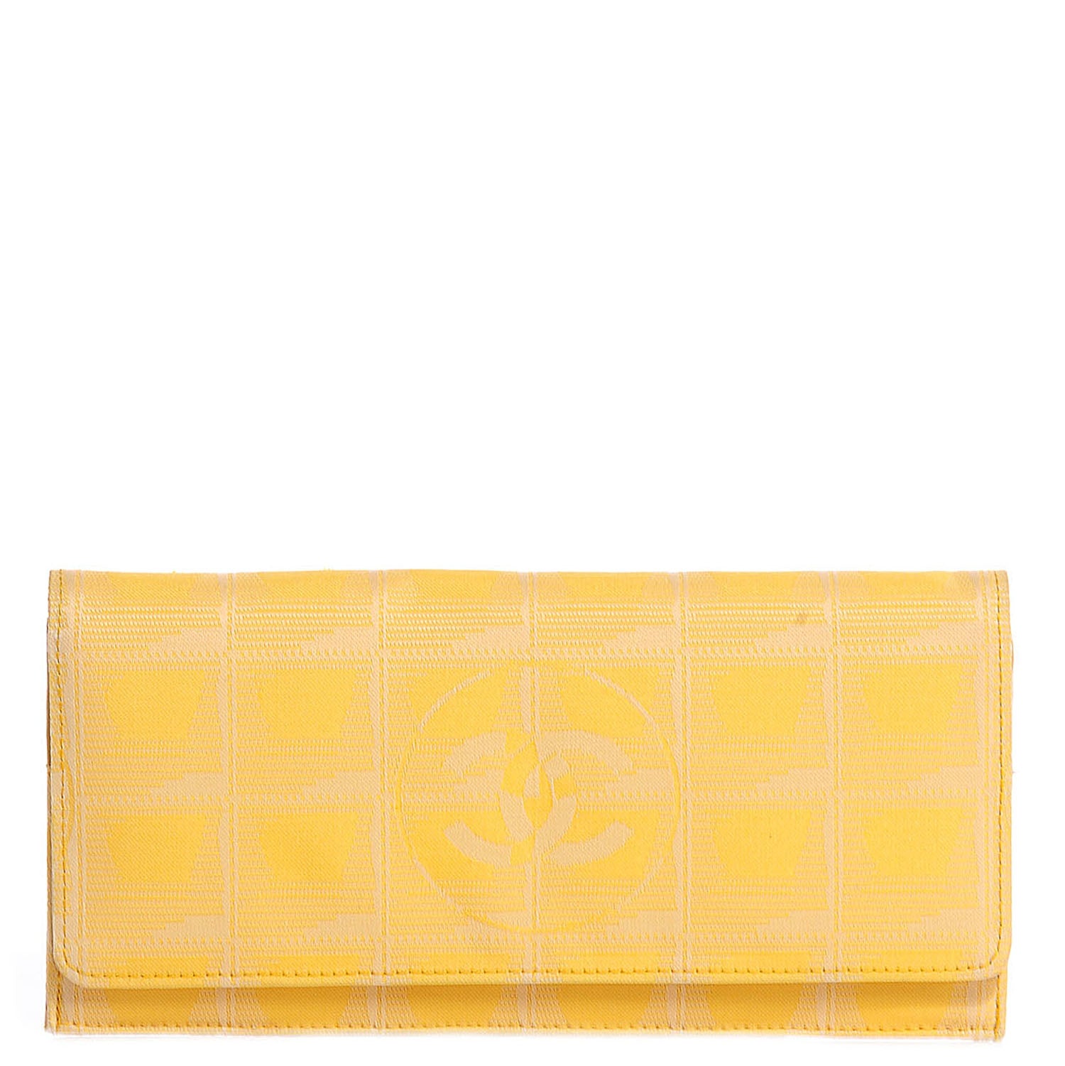 Chanel Nylon Travel Flap Wallet Yellow 1 of 9