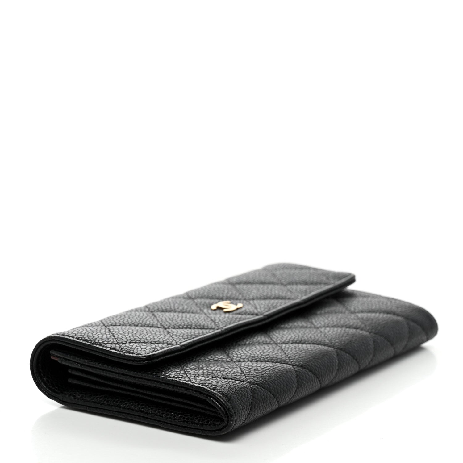 Chanel Caviar Quilted Large Gusset Flap Wallet Black 4 of 8