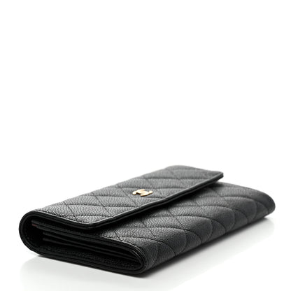 Chanel Caviar Quilted Large Gusset Flap Wallet Black 4 of 8