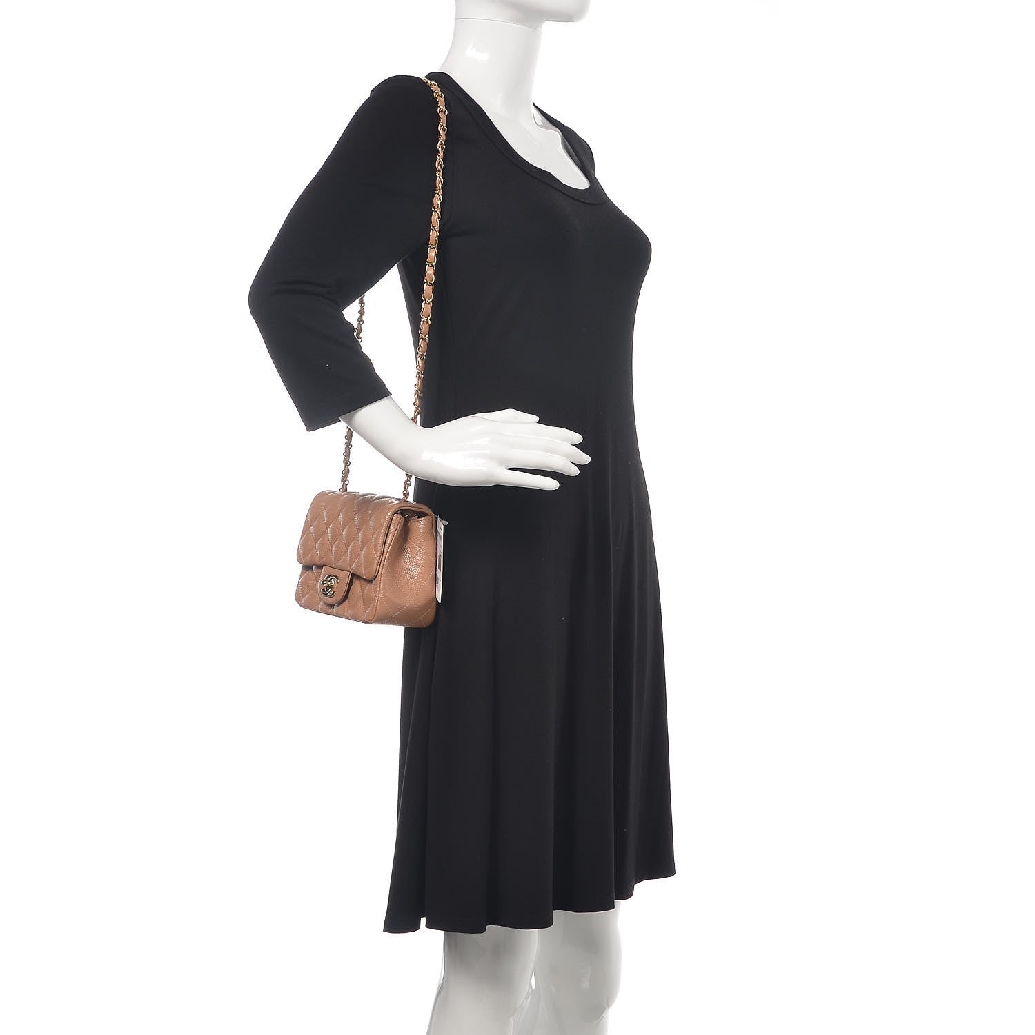 Chanel Caviar Quilted Mini Square Flap Beige 2 of 15