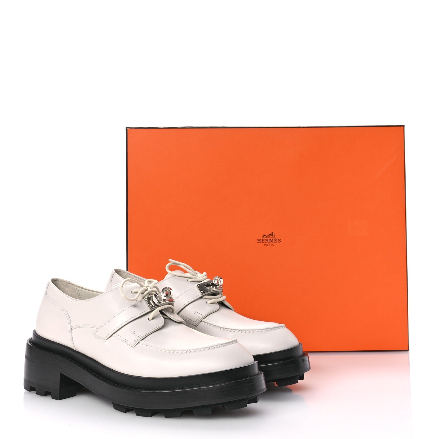 Hermes Glossed Calfskin First Derby 37.5 Beige Glaise 11 of 11