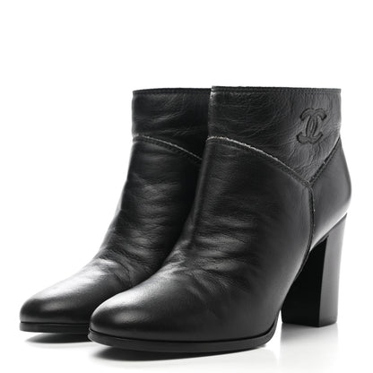 Chanel CC Ankle Boots 38 Black 3 of 12