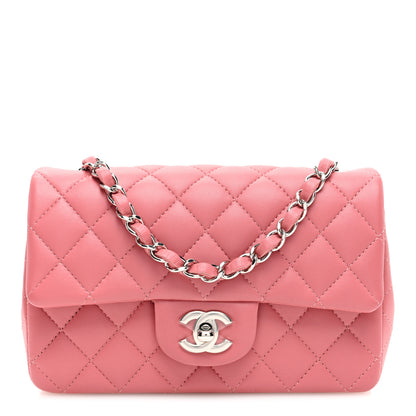 Chanel Lambskin Quilted Mini Rectangular Flap Pink 1 of 11