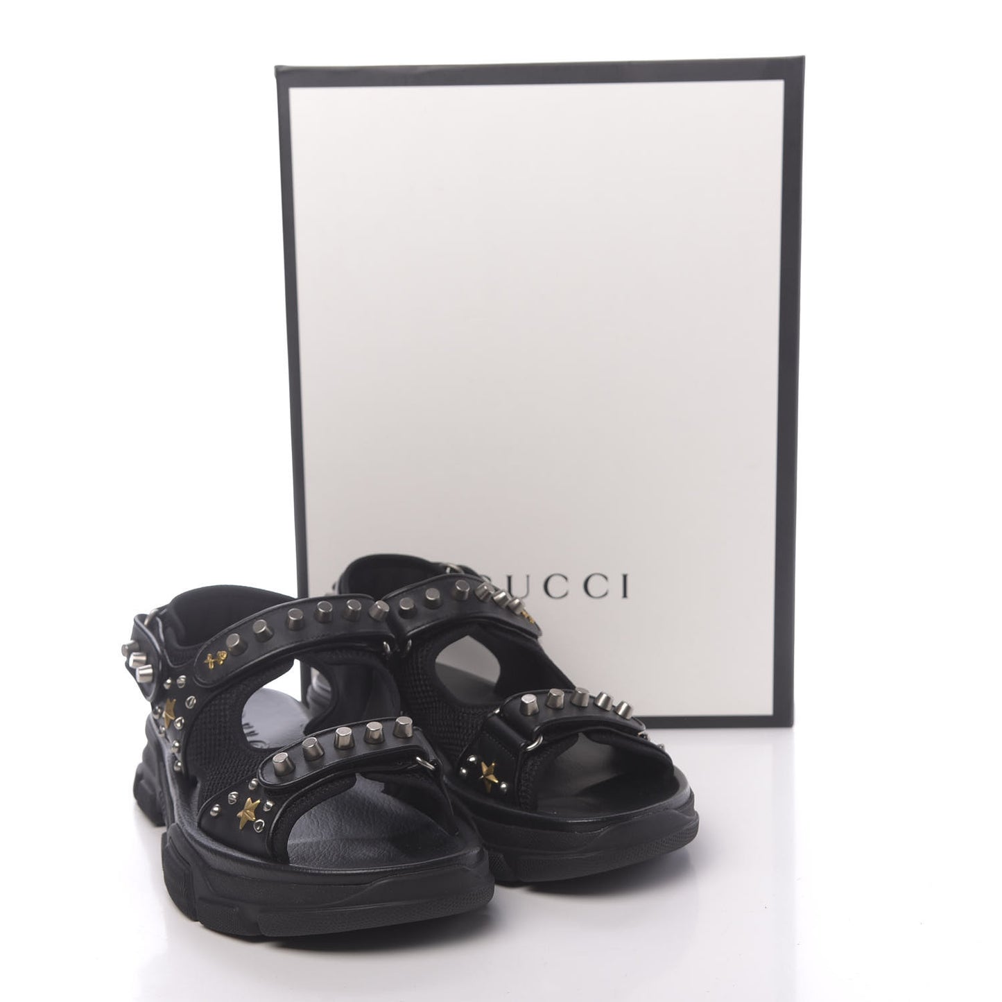 Nappa Mesh Studded Mens Aguru Sandals 10 Black