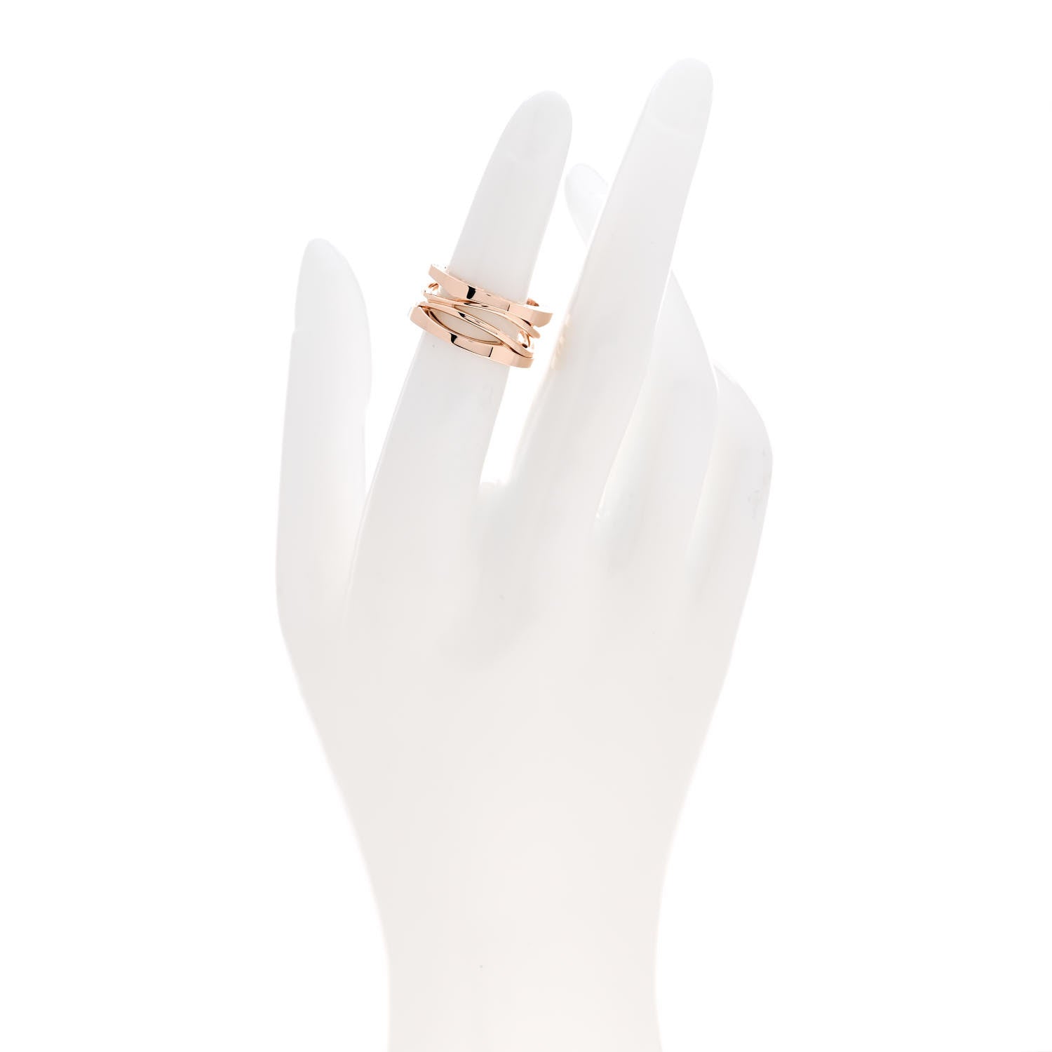 Bulgari 18K Rose Gold B.Zero1 Legend Three-Band Ring 50 5.25 2 of 5