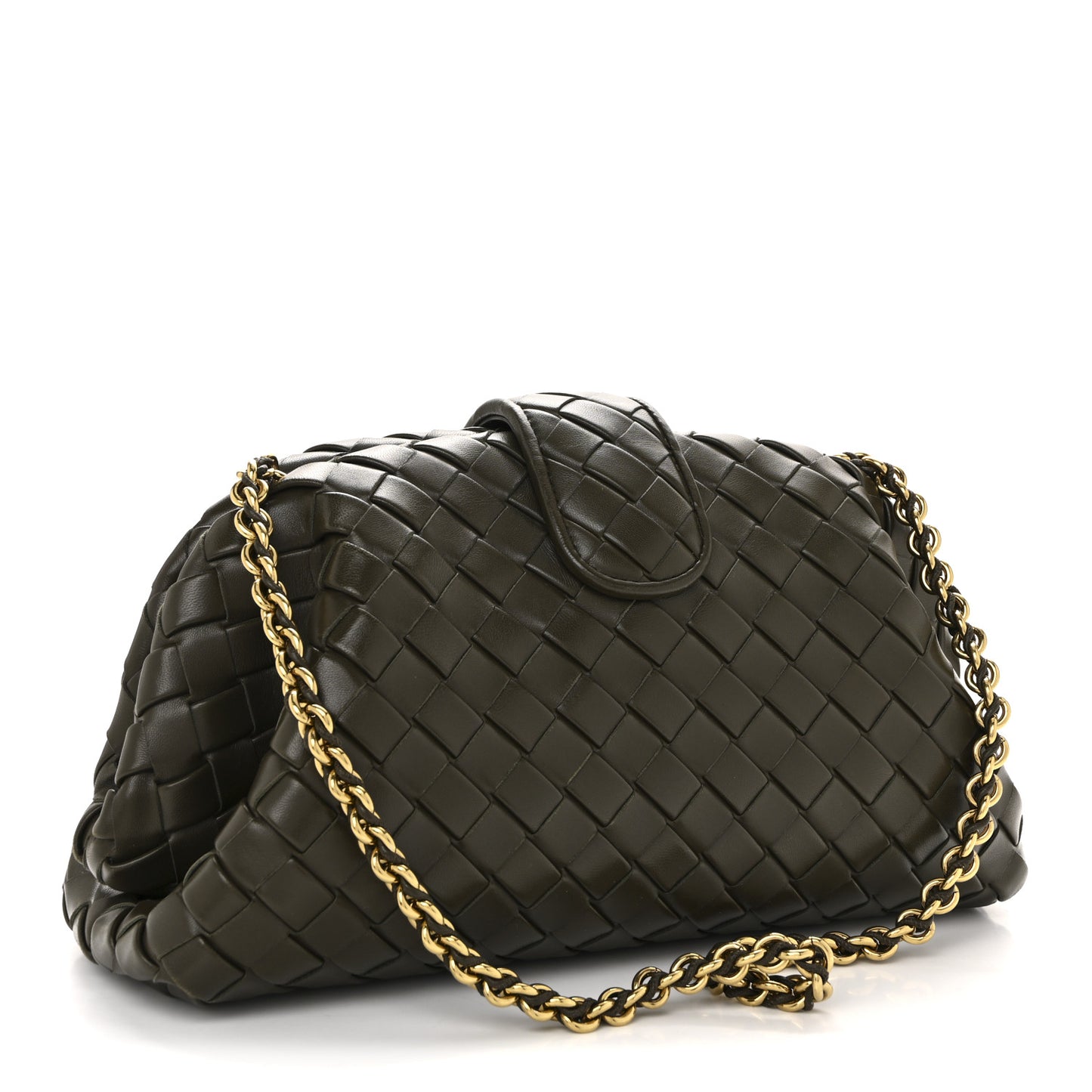 Nappa Intrecciato Teen The Lauren 1980 Clutch With Chain Khaki