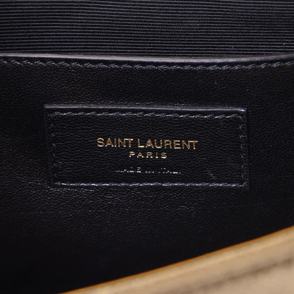 Saint Laurent Metallic Textured Calfskin Classic Monogram Tassel Clutch Gold 6 of 9