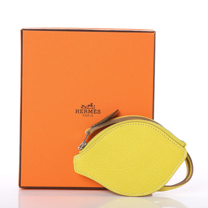 Hermes Chevre Mysore Tutti Frutti Citron Coin Purse Charm Lime 7 of 7