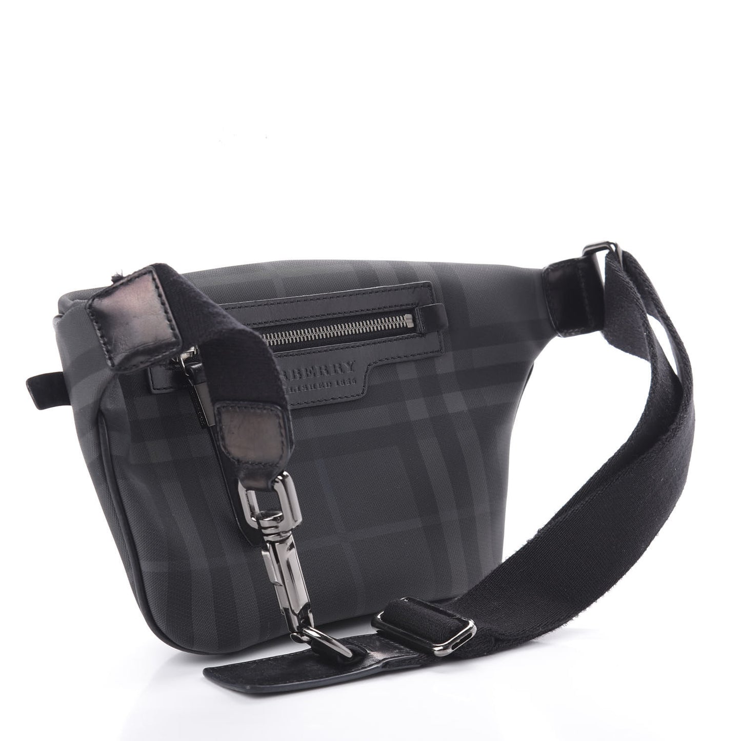 London Check Bum Bag Dark Charcoal