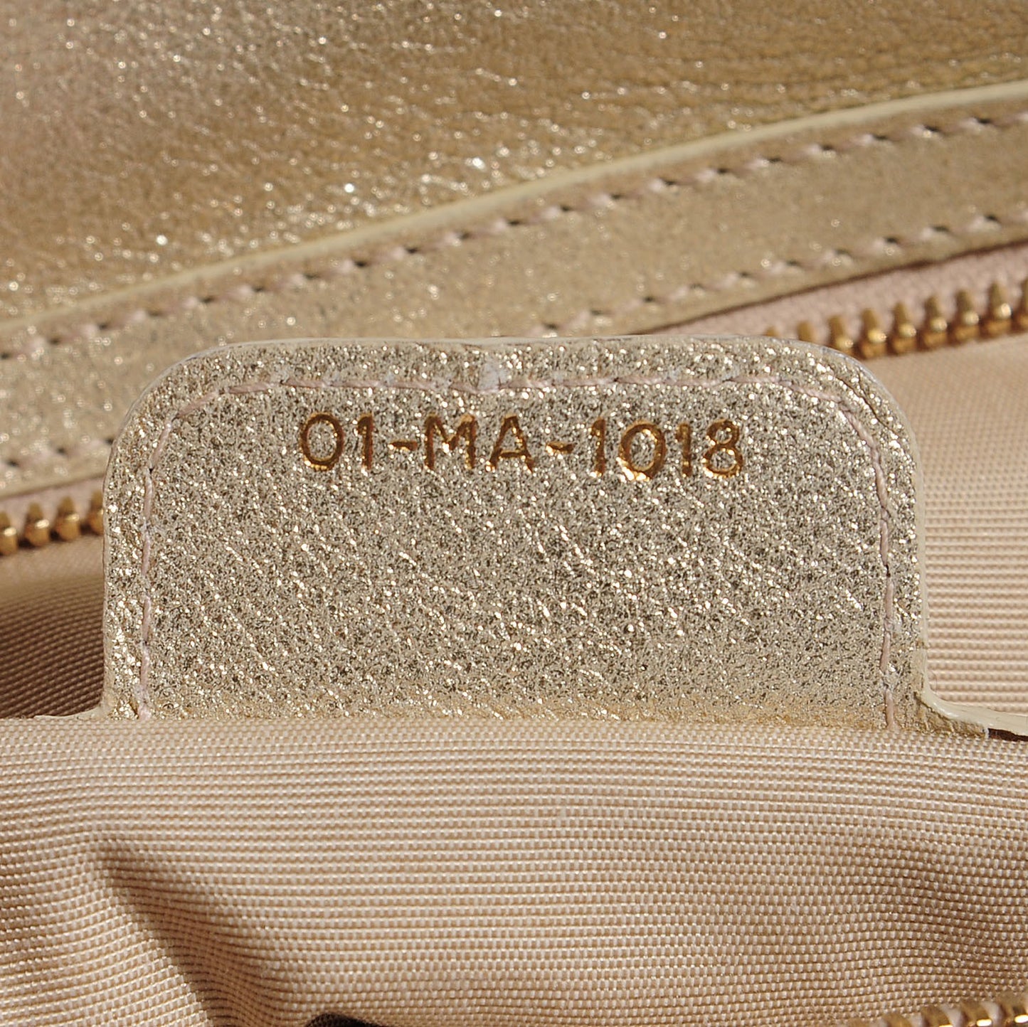 Metallic Lambskin Cannage Rendezvous Small Flap Champagne