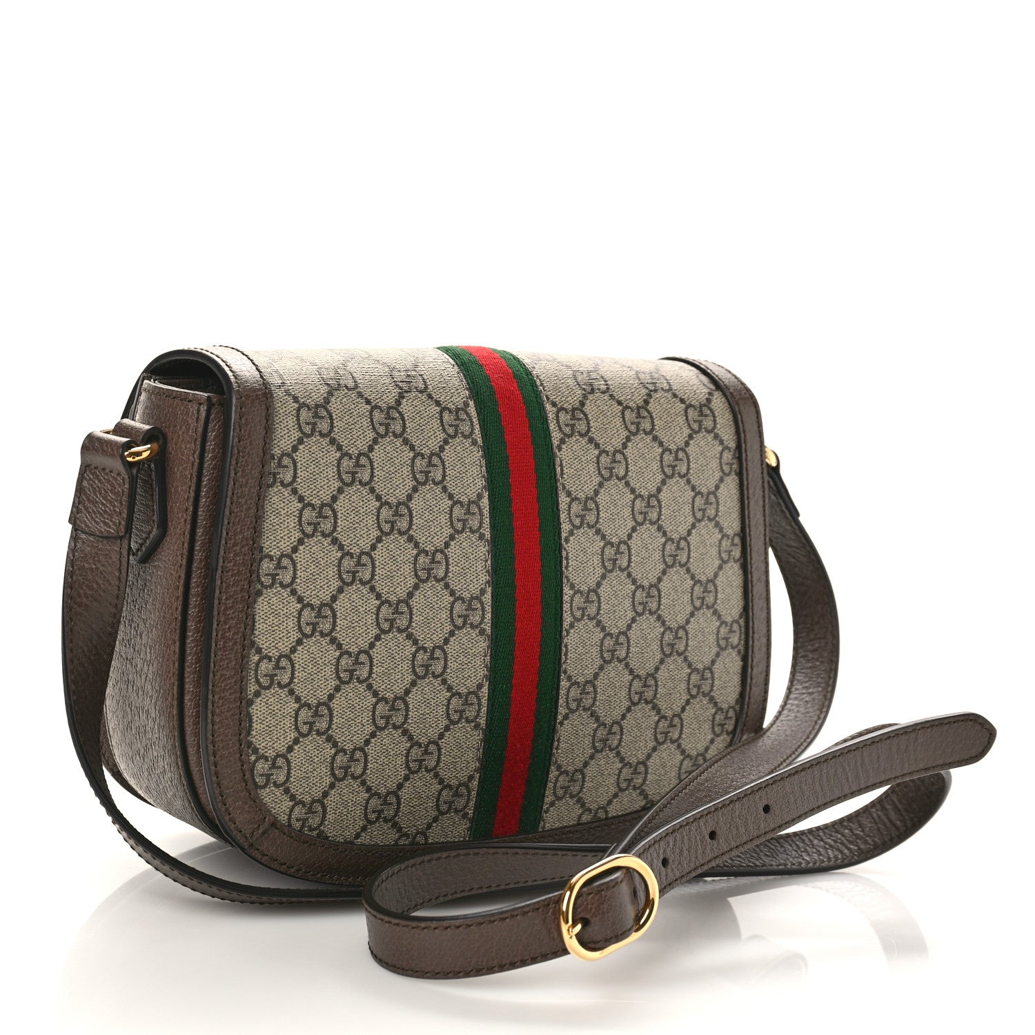 Gucci GG Supreme Monogram Web Small Ophidia Flap Messenger Bag Brown 3 of 9