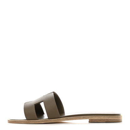 Hermes Epsom Oran Sandals 38 Etoupe 1 of 9