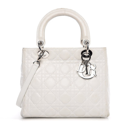 Christian Dior Lambskin Cannage Medium Lady Dior White 1 of 23