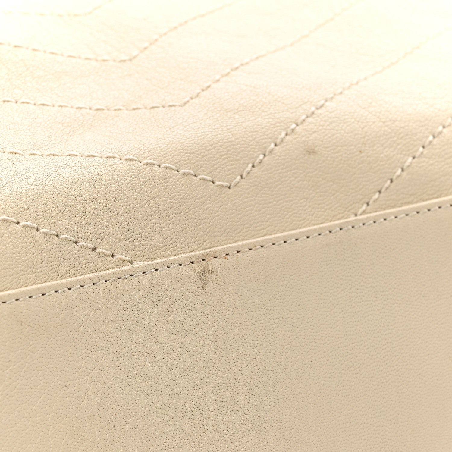 Saint Laurent Vintage Lambskin Chevron Monogram Large Nolita Crema Soft 12 of 14