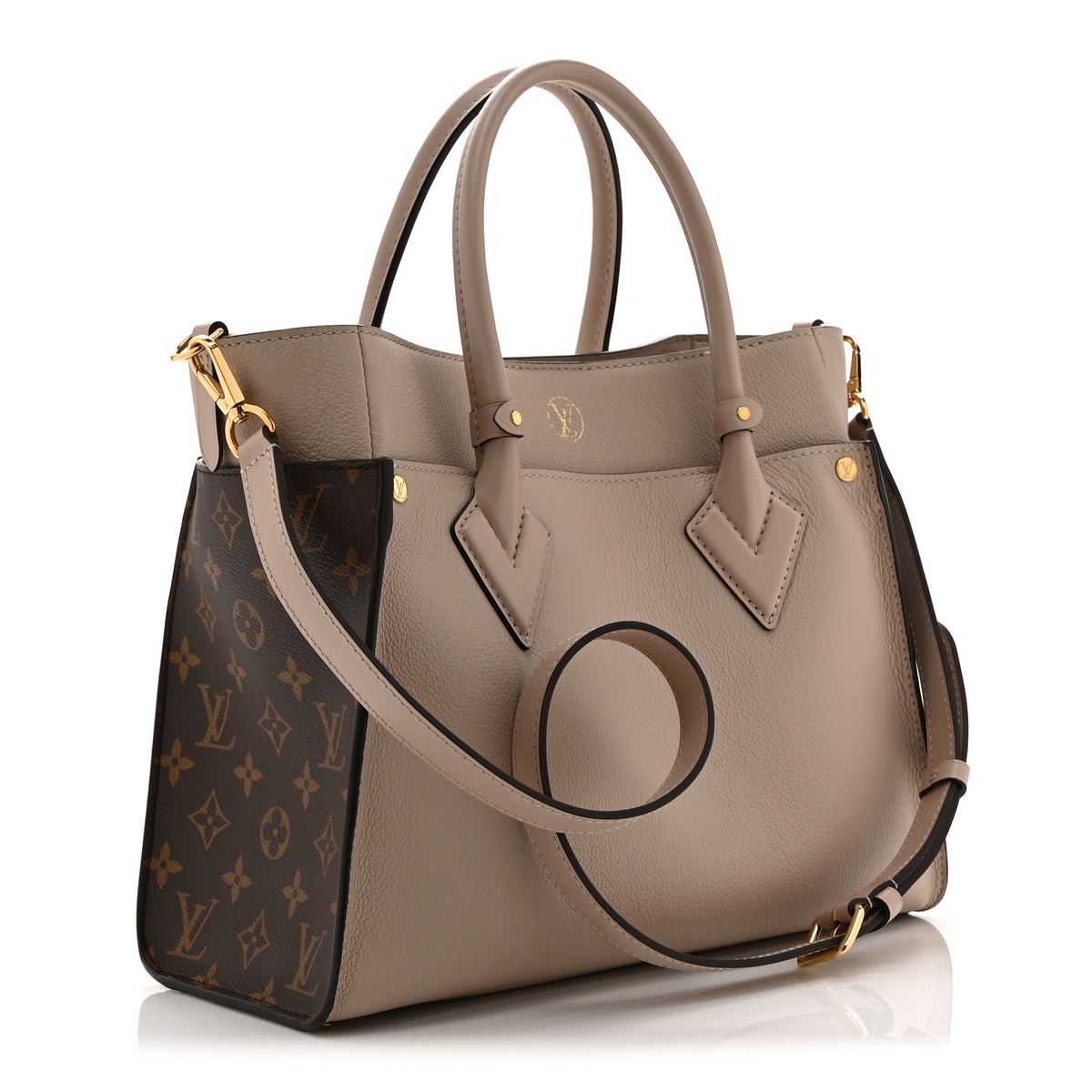 Calfskin Monogram On My Side MM Greige
