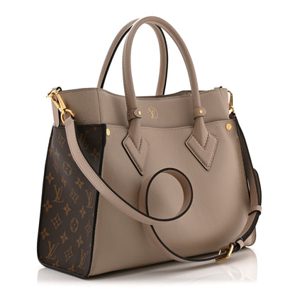 Louis Vuitton Calfskin Monogram On My Side MM Greige 3 of 9