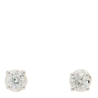 Bulgari 18K White Gold Diamond 1.25ctw Corona Solitaire Earrings 1 of 4