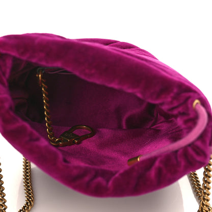 Gucci Velvet Matelasse Mini GG Marmont 2.0 Bucket Bag Fuchsia Violet Cyclamen 5 of 6