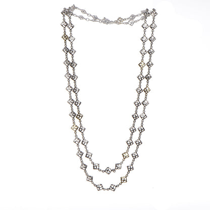 David Yurman Sterling Silver 18K Yellow Gold Logo Chain Necklace 3 of 5