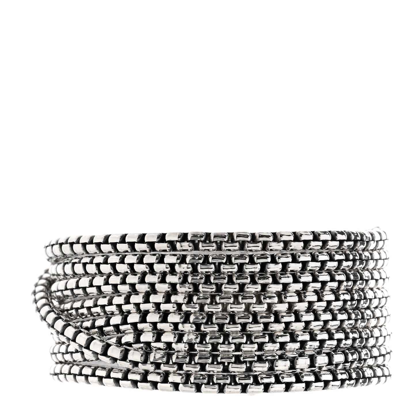 Sterling Silver Eight-Row Box Chain Bracelet