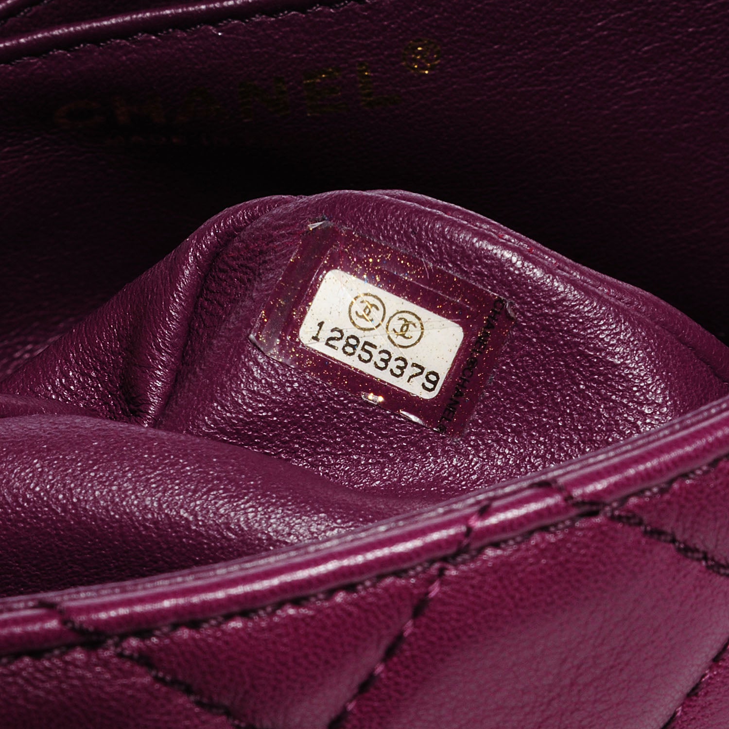 Chanel Lambskin Quilted Jumbo Single Flap Purple 8 of 8