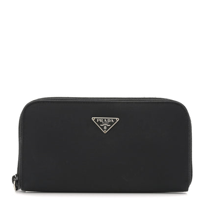 Prada Tessuto Nylon Zip Around Wallet Black 1 of 7