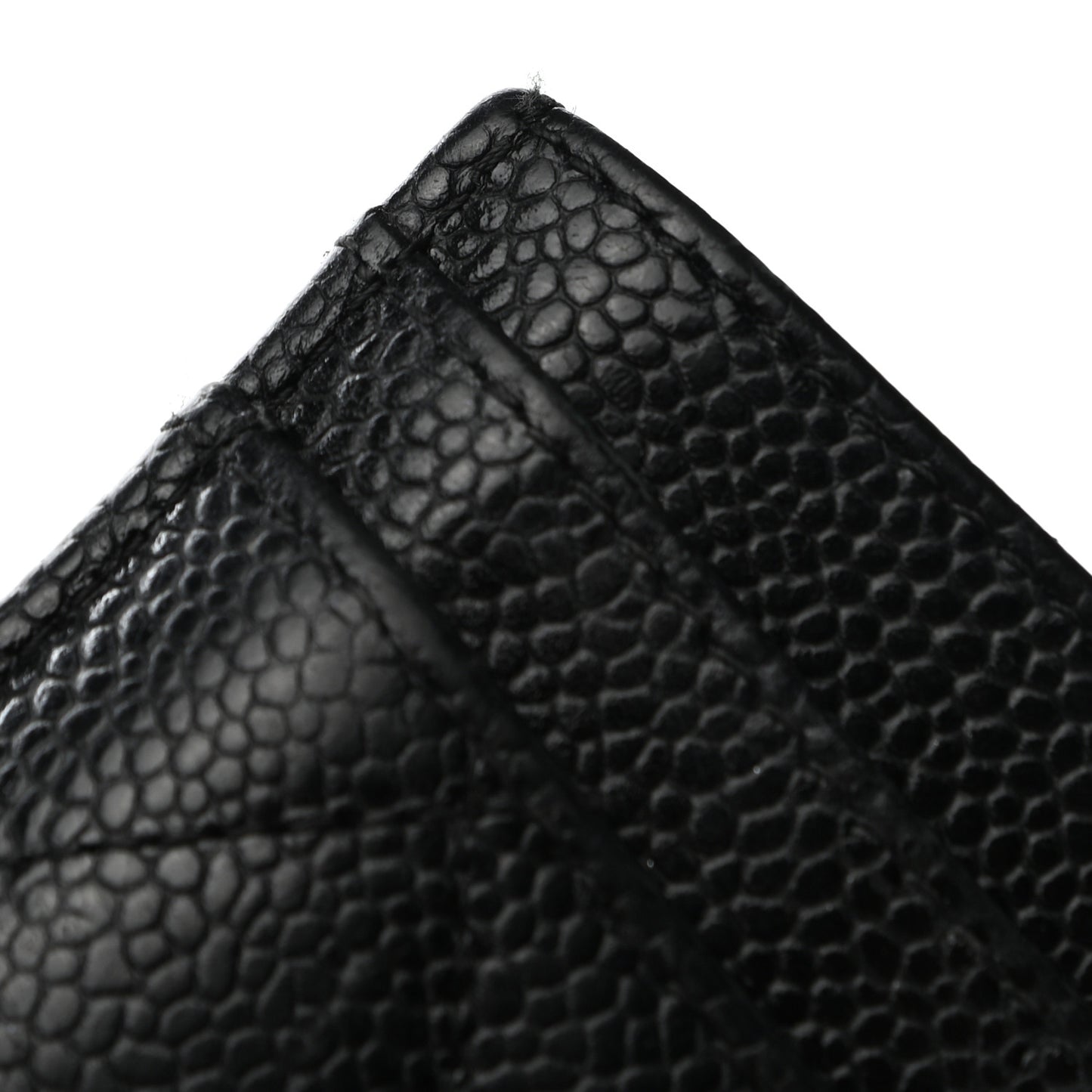 Caviar Quilted Card Holder Black