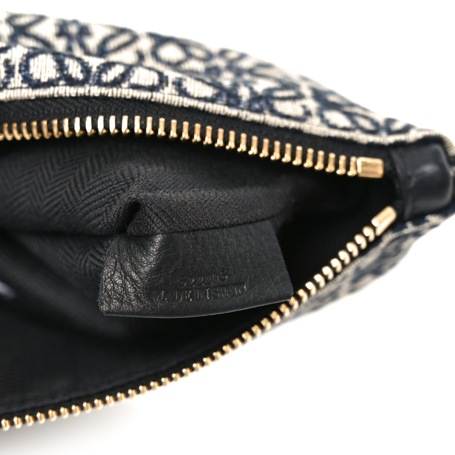 Loewe Jacquard Anagram Calfskin Pouch Blue Beige 7 of 9