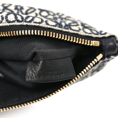 Loewe Jacquard Anagram Calfskin Pouch Blue Beige 7 of 9