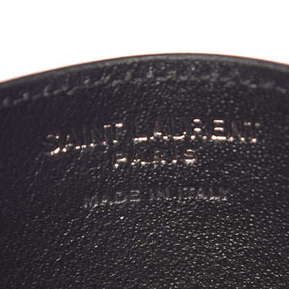 Saint Laurent Grain De Poudre Matelasse Chevron Monogram Credit Card Case Black 6 of 8
