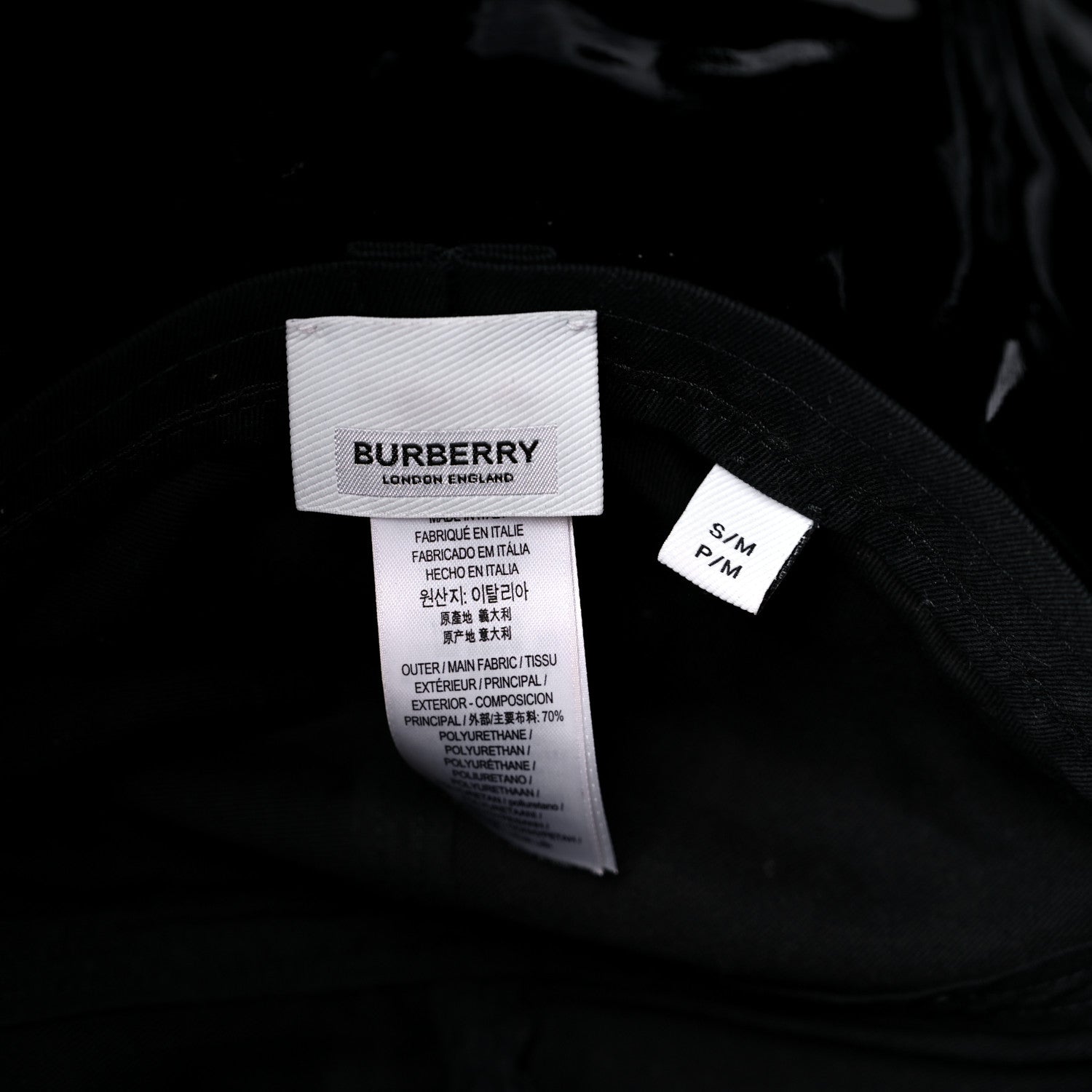 Burberry Vinyl Logo Rain Hat S Black 10 of 14