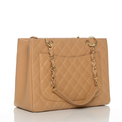 Chanel Caviar Quilted Grand Shopping Tote GST Beige 3 of 7