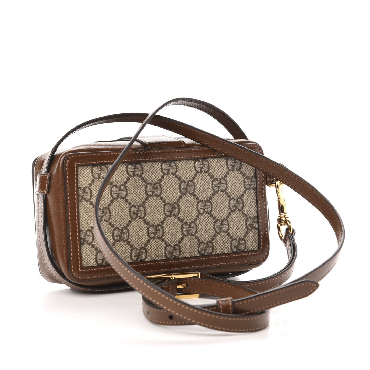 GG Supreme Monogram Mini Clasp Bag Beige Brown