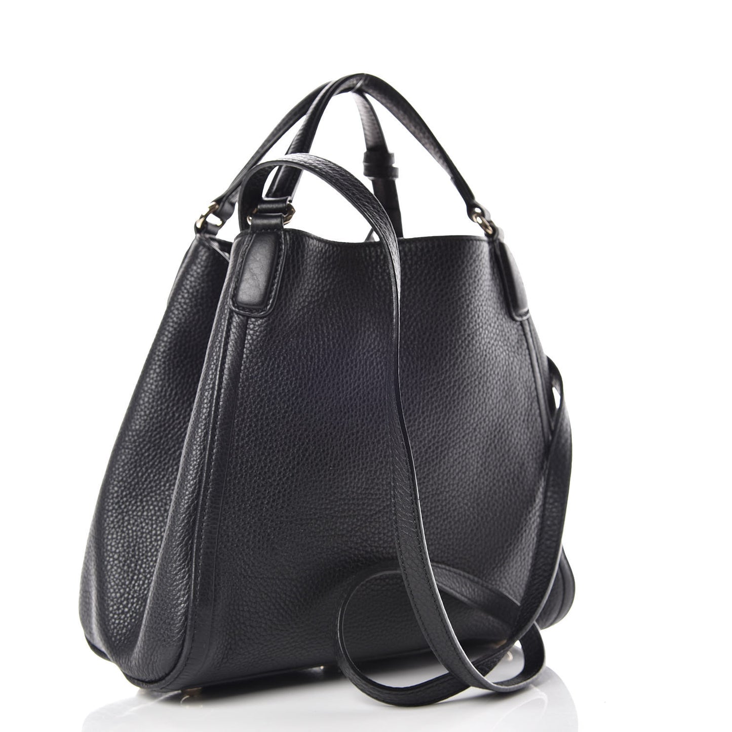 Pebbled Calfskin Small Soho Shoulder Bag Black