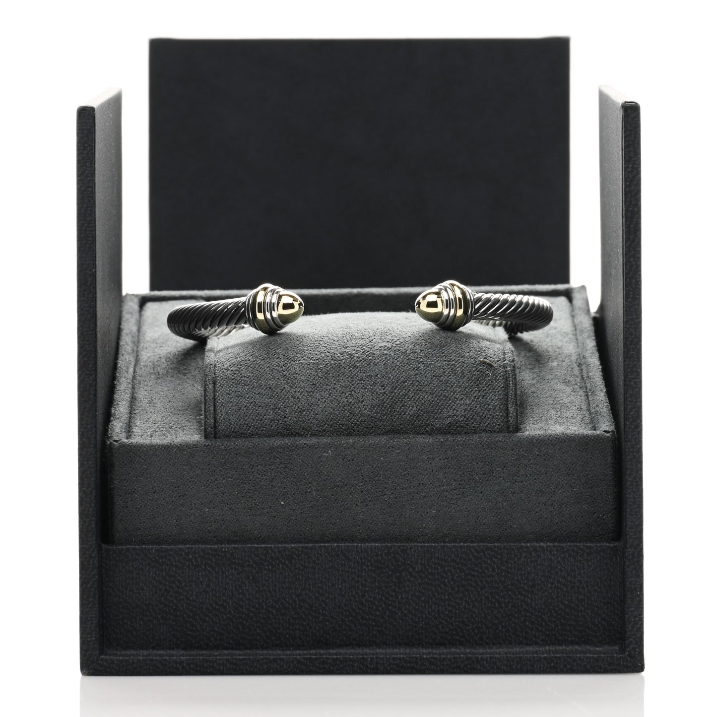 Sterling Silver 14K Yellow Gold 5mm Cable Classics Dome Bracelet