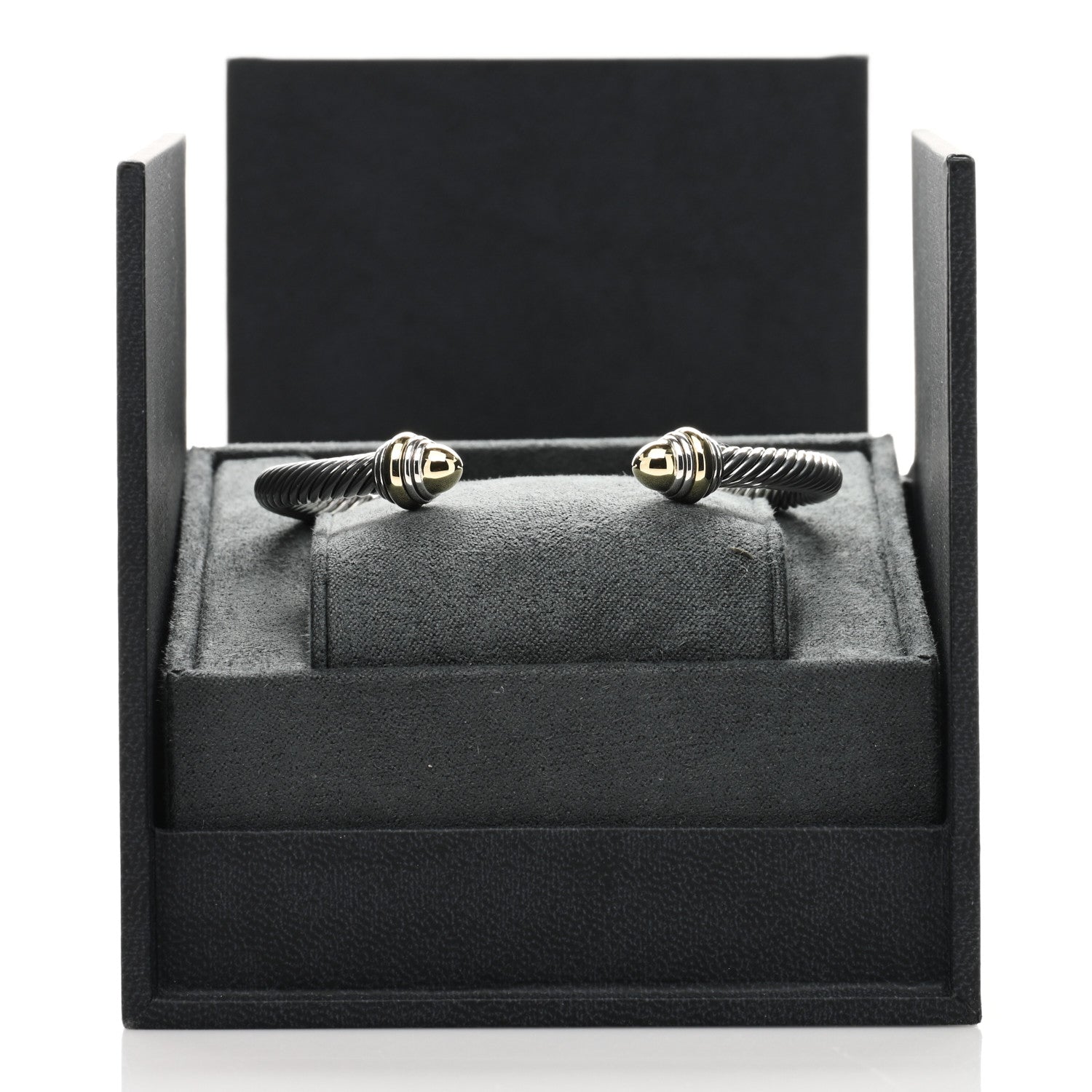 David Yurman Sterling Silver 14K Yellow Gold 5mm Cable Classics Dome Bracelet 4 of 4