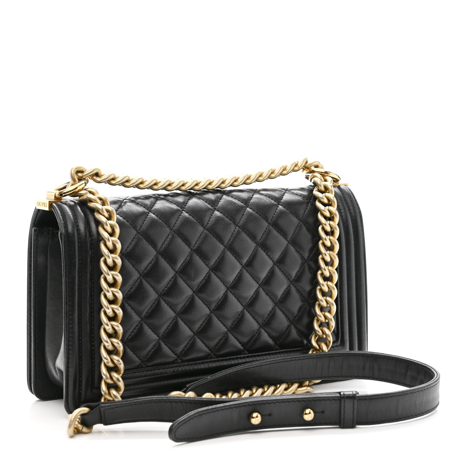 Chanel Lambskin Quilted Medium Boy Flap Black 3 of 13
