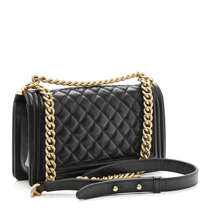 Chanel Lambskin Quilted Medium Boy Flap Black 3 of 13