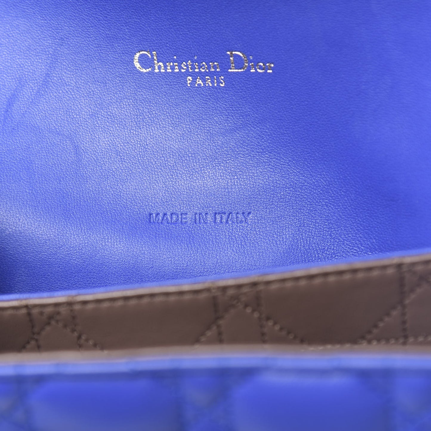 Lambskin Cannage Medium Miss Dior Flap Blue