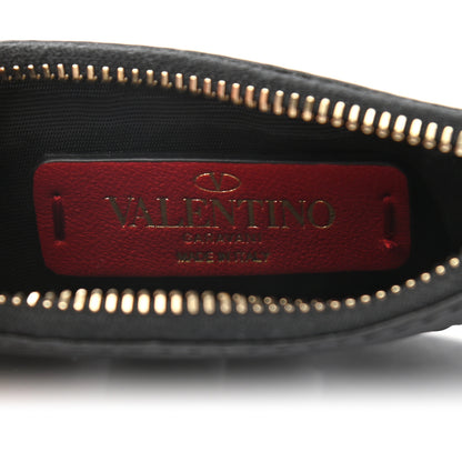 Valentino Garavani Calfskin VLTN Zip Pouch Black White 6 of 6