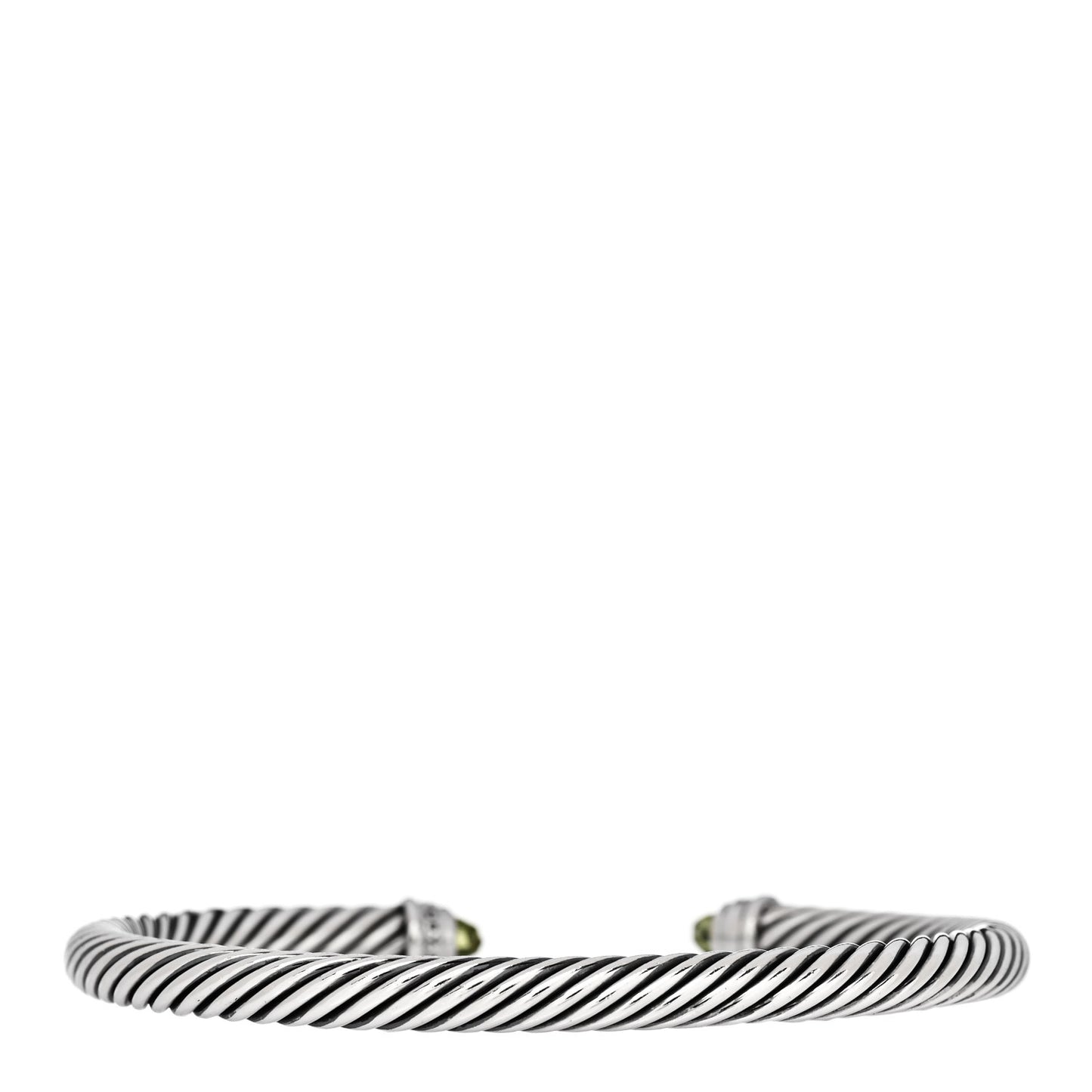 Sterling Silver Diamond Peridot 5mm Cable Classics Bracelet