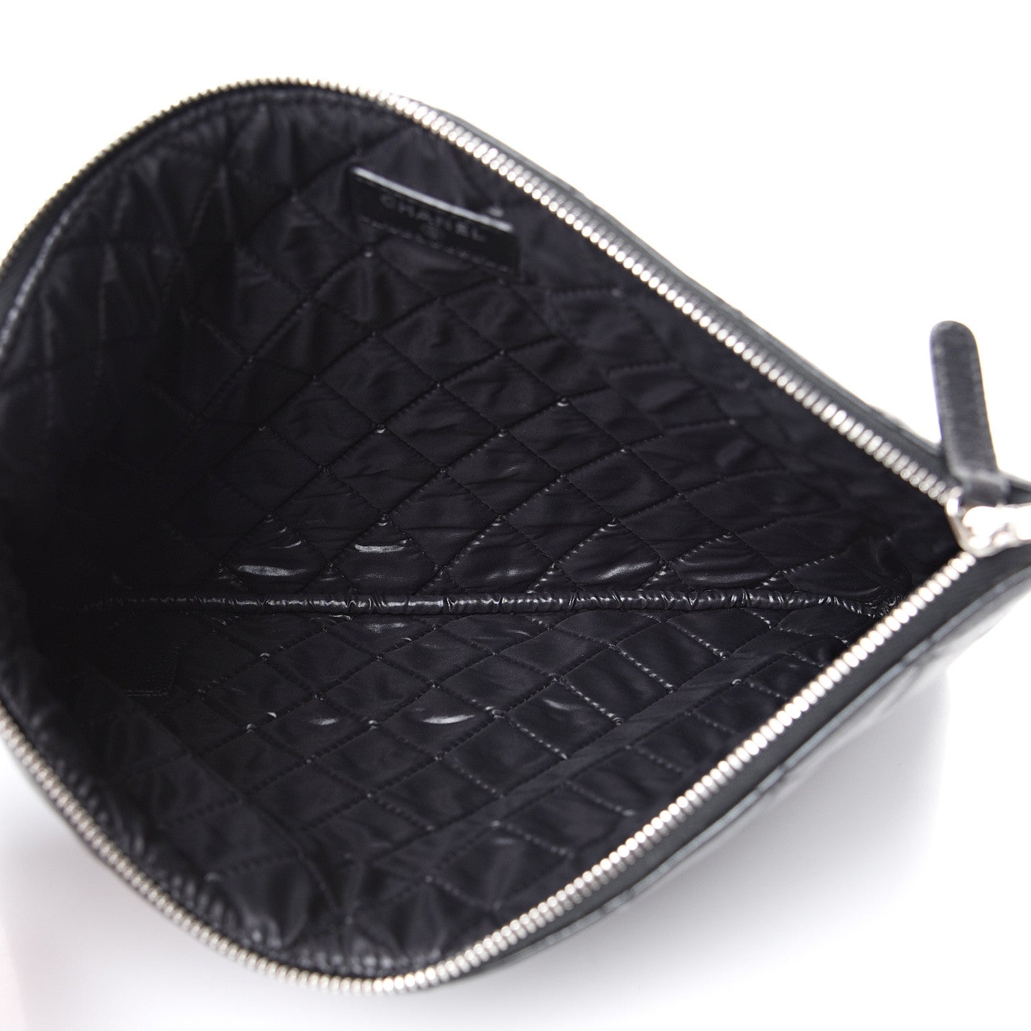 Chanel Lambskin Quilted Medium Cosmetic Case Black 4 of 9