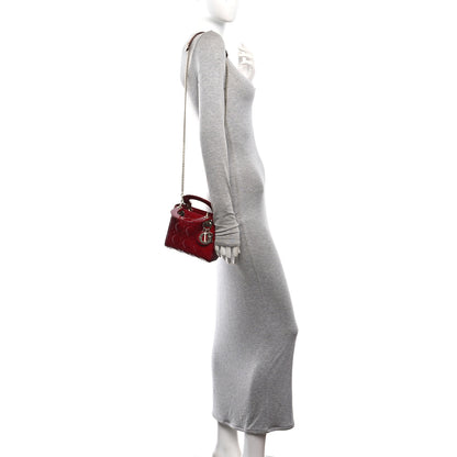 Christian Dior Patent Cannage Mini Lady Dior Red 2 of 10